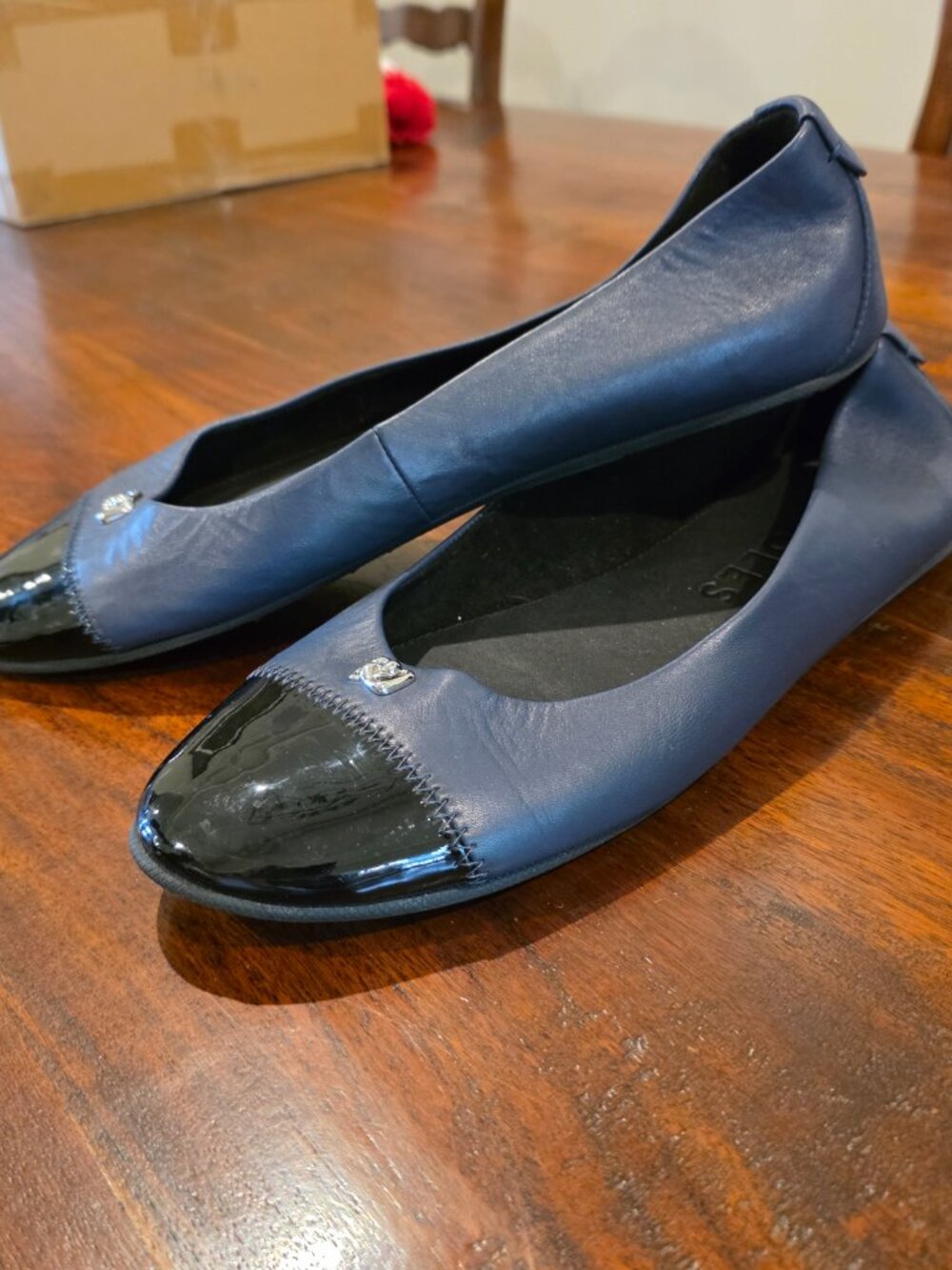 Aerosoles Navy Blue Piper Ballet Flat with Silver Hardware - Picture 4 of 4